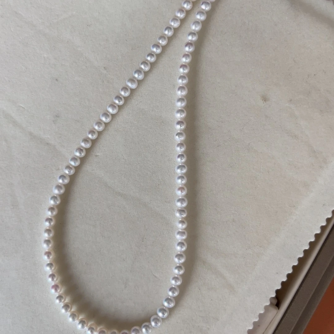 小***女银S925镶嵌淡水珍珠耳饰5-6项链（挑）