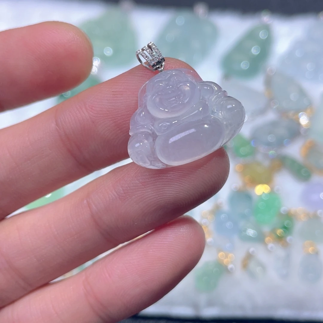 颈饰18K金镶嵌翡翠翡翠