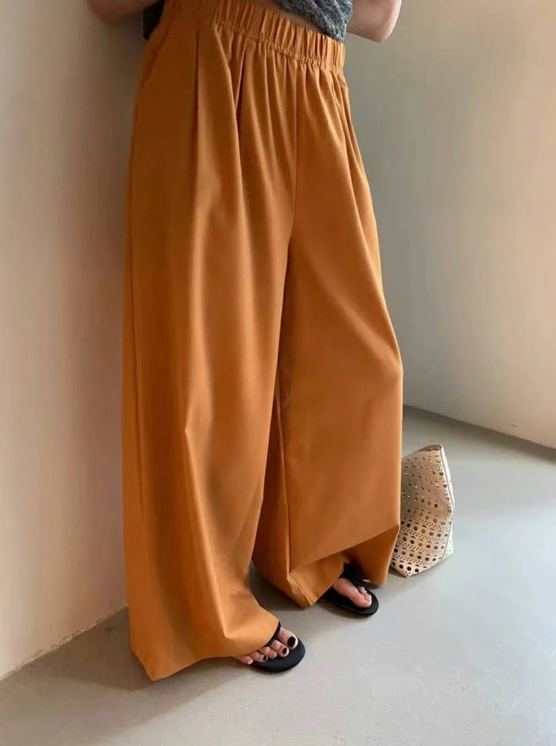 08761 裤长97 简约休闲时尚百搭阔腿裤