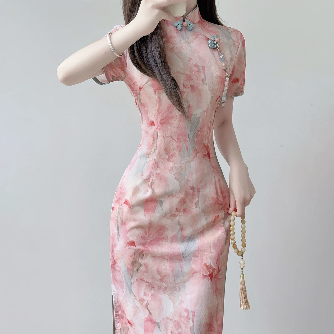 汀玥苓旗袍2025新款新中式少女年轻款改良国风日常连衣裙女夏薄款