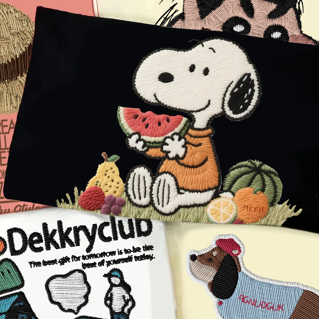 【001-068】美式潮牌ins百搭简约印花短袖2025夏秋季上衣T恤卡通