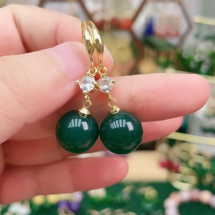玛瑙/玉髓耳钉合金