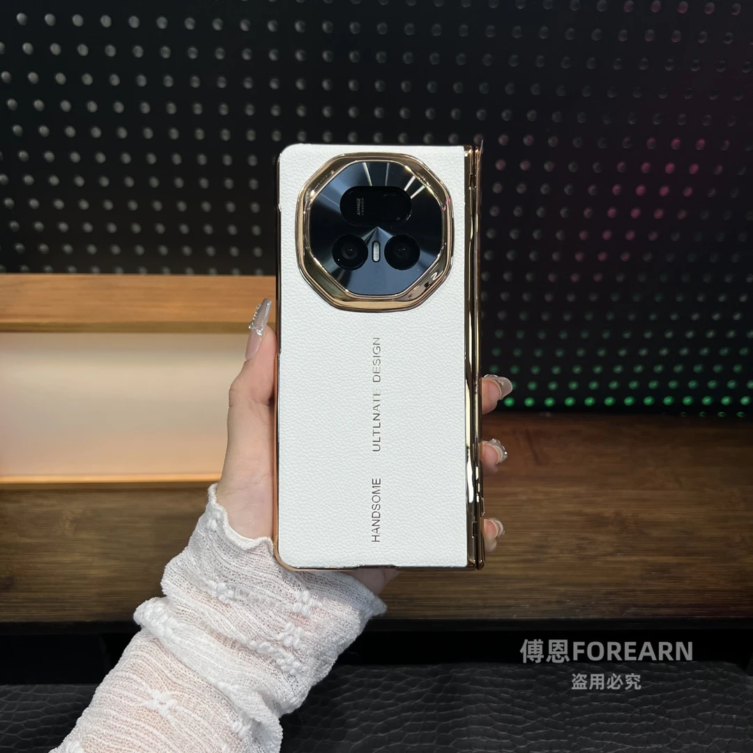适用于荣耀MagicV5手机壳折叠屏v5保护套全包防摔真皮壳膜一体