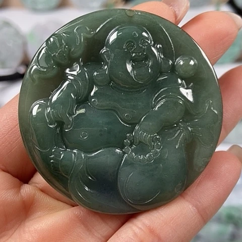 翡翠颈饰未镶嵌逍遥佛福利