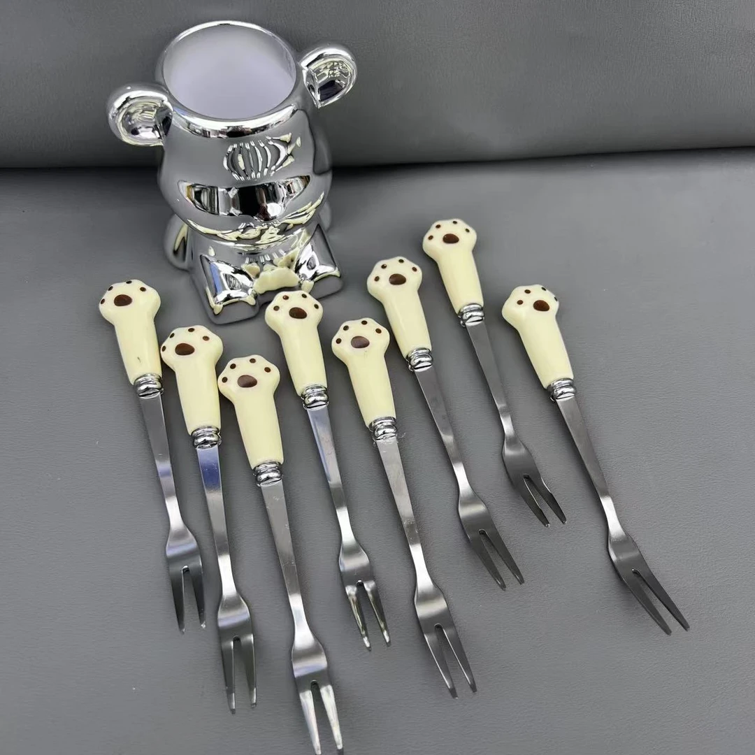 小熊底座＋随机小熊水果叉8支家用厨房必备轻奢现代高级【汤家限定】