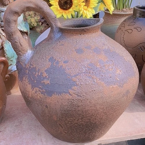 紫砂花盆口12高度37无孔