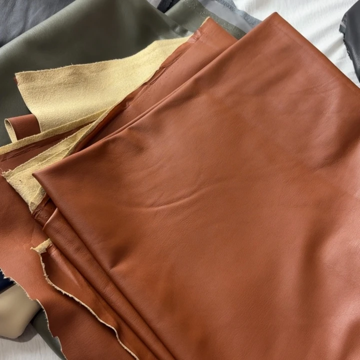 混纺新款黄焦糖色1米高货麂皮