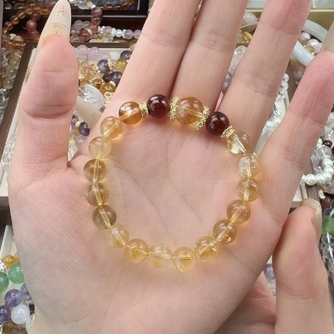 烟晶手链银S925镶嵌好