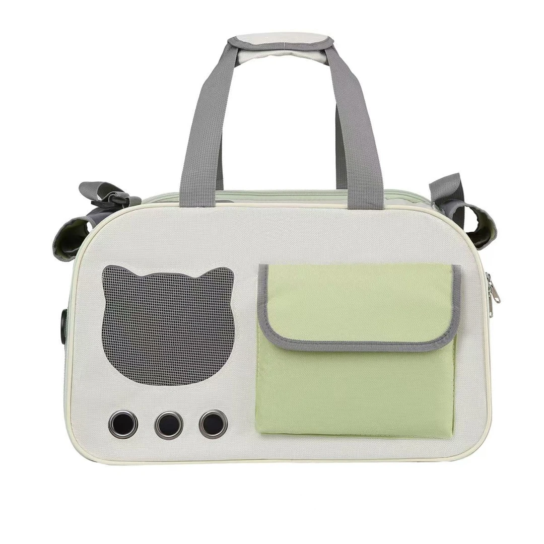 新款大容量透气单肩斜跨宠物包夏季猫咪狗狗外出便携包