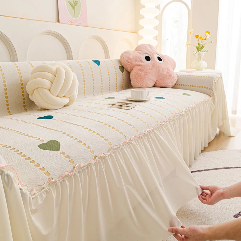 沙发盖布2025新款奶油风ins四季通用防滑沙发套罩万能盖布沙发巾