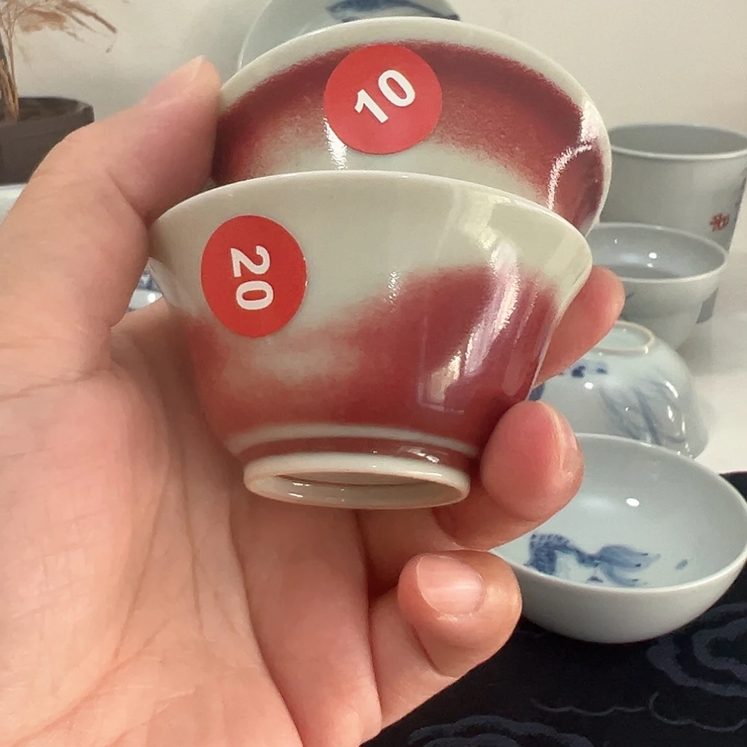 @***爸手工手绘青花茶杯