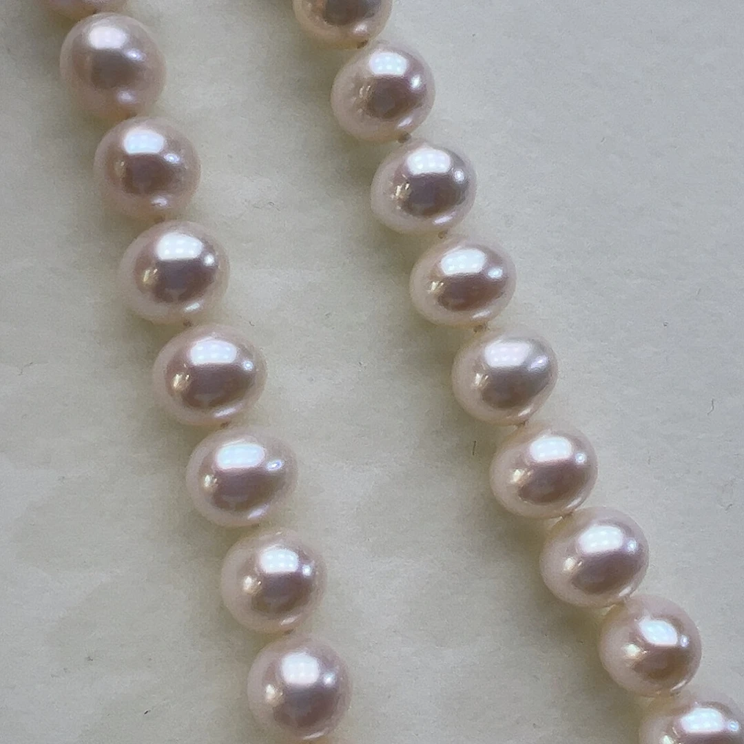 银S925镶嵌淡水珍珠颈饰➕9-10高品极光炫彩