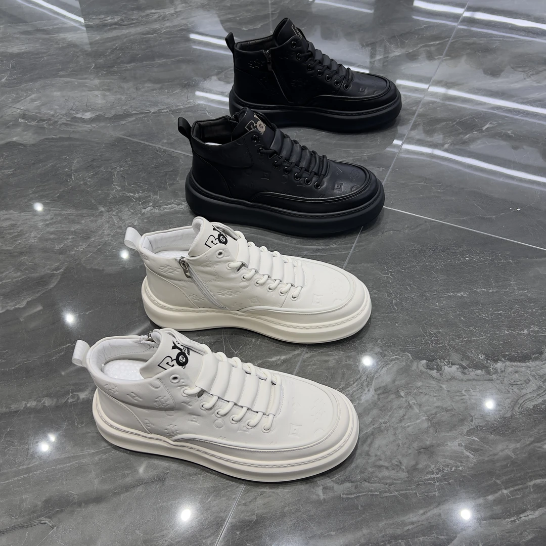 头层牛皮男士时尚保暖加绒休闲运动鞋中邦潮鞋