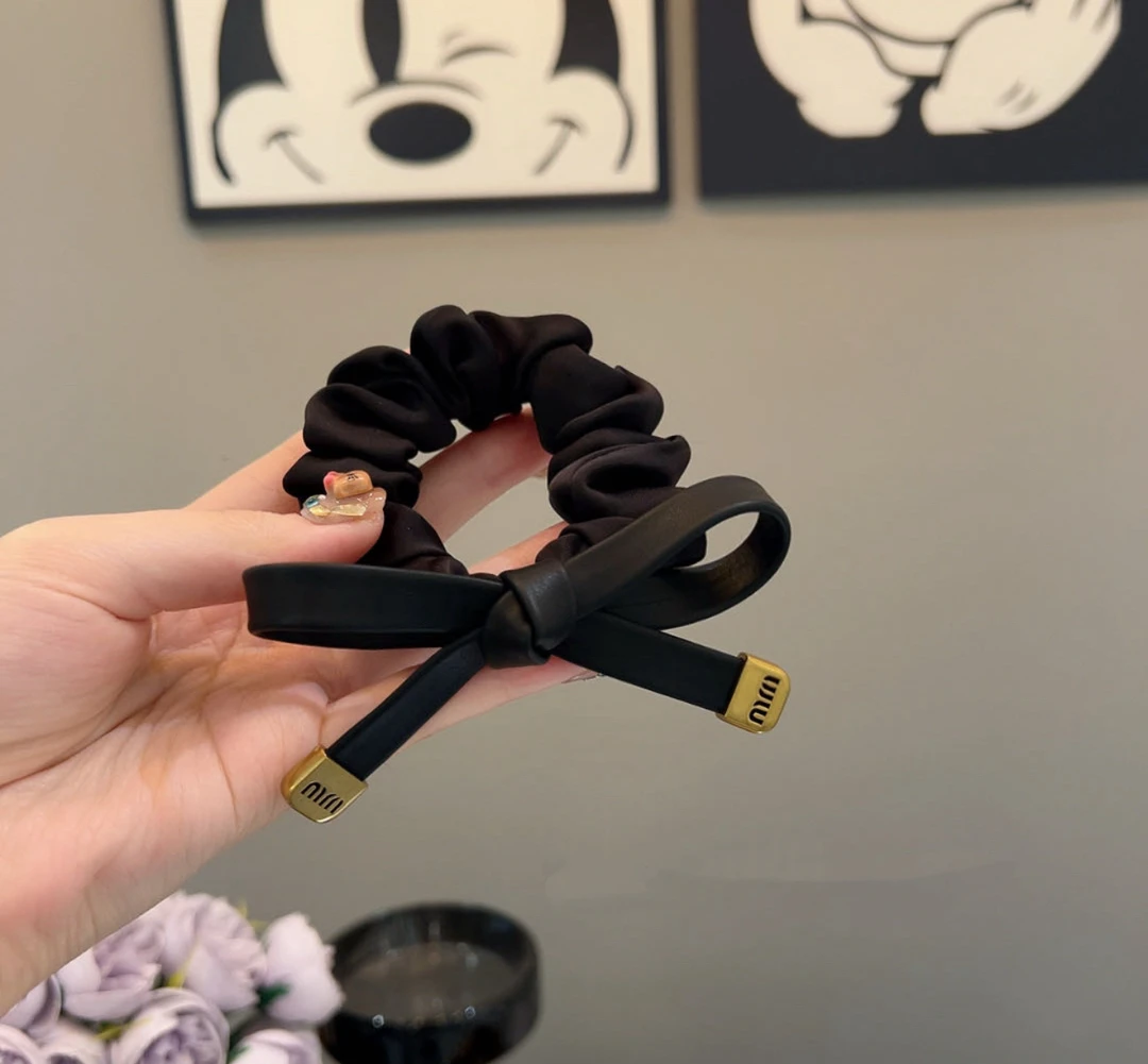 高品质皮蝴蝶结发圈