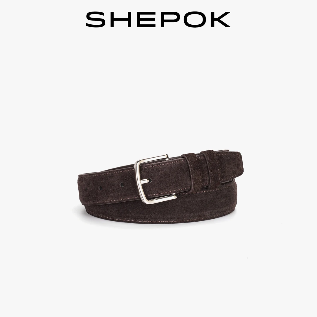 SHEPOK简约复古真皮腰带个性时尚皮带轻奢高级感百搭时髦饰品秋冬