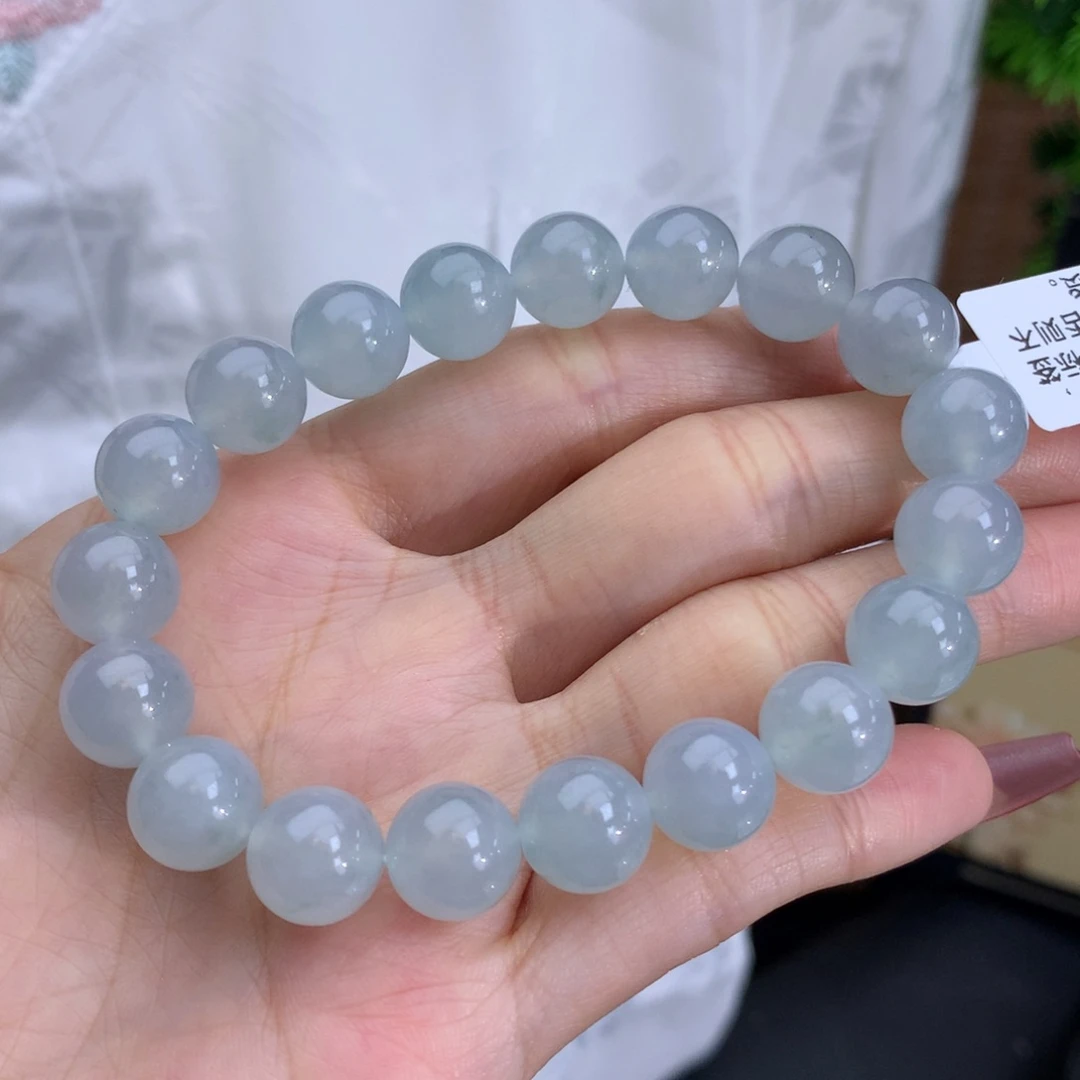 翡翠手链未镶嵌卡10.2冰胶蓝手串