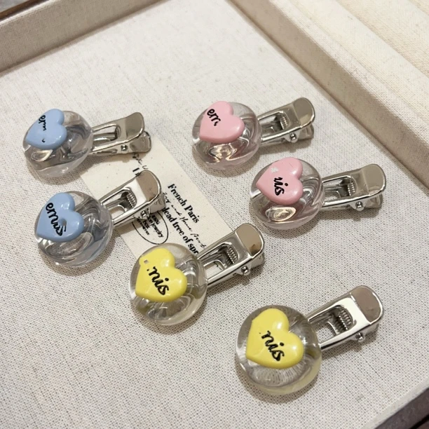 时尚彩色爱心侧边夹刘海夹J1017