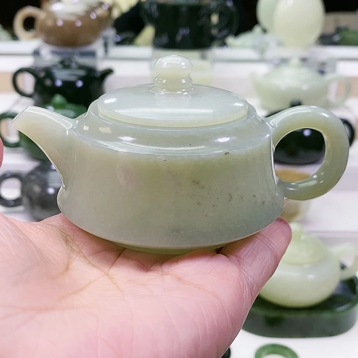 未镶嵌和田玉挂件茶壶120m l