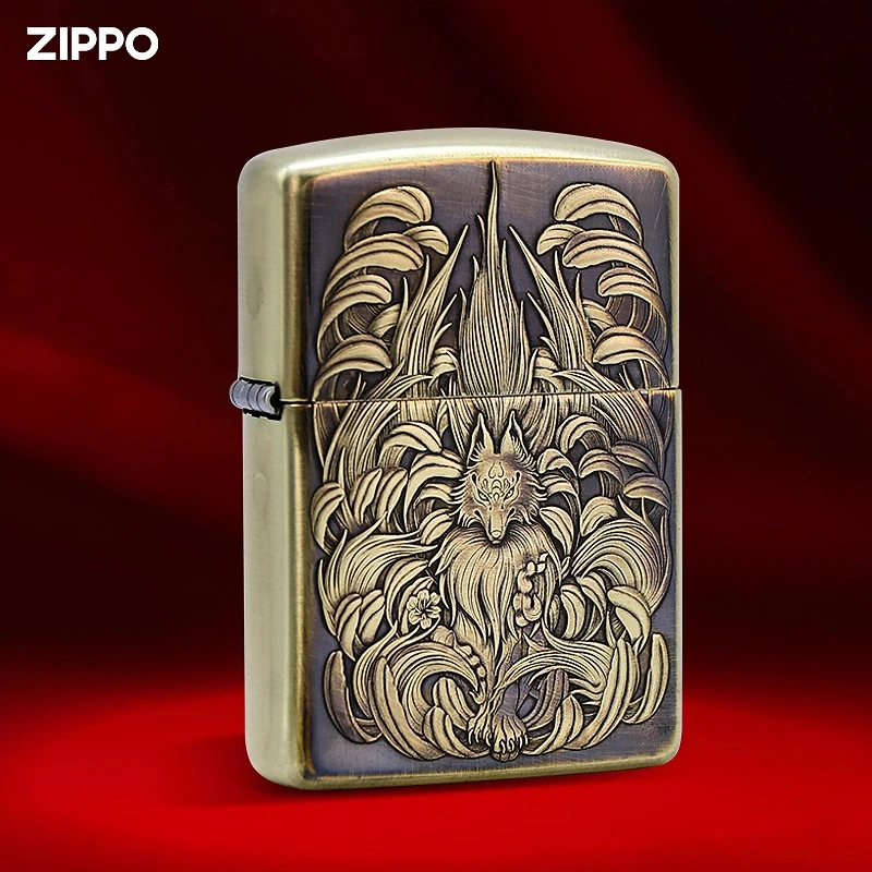 ZIPPO打火机正品/黄铜盔甲九尾狐二代防风送礼【阿明】DYJ1