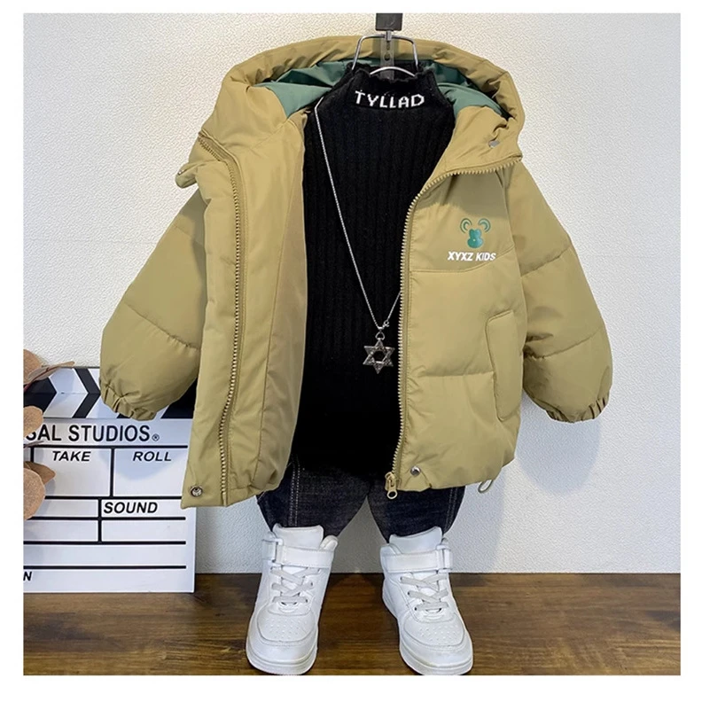 男童羽绒棉衣冬季2025新款保暖洋气小男孩冬装时尚加厚棉袄外套