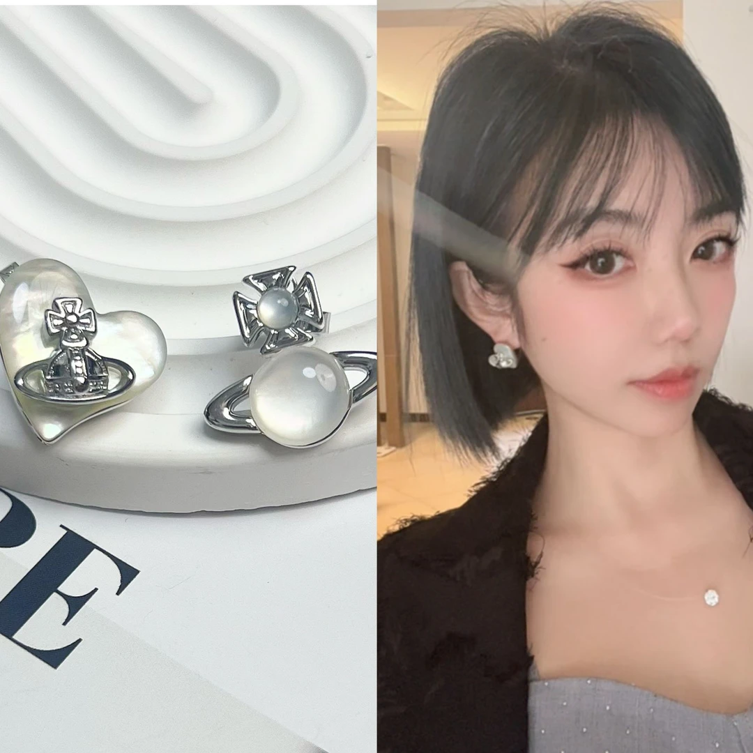 铜合金耳饰 【恋爱星球】AB款小众设计感时尚百搭精致轻奢耳环