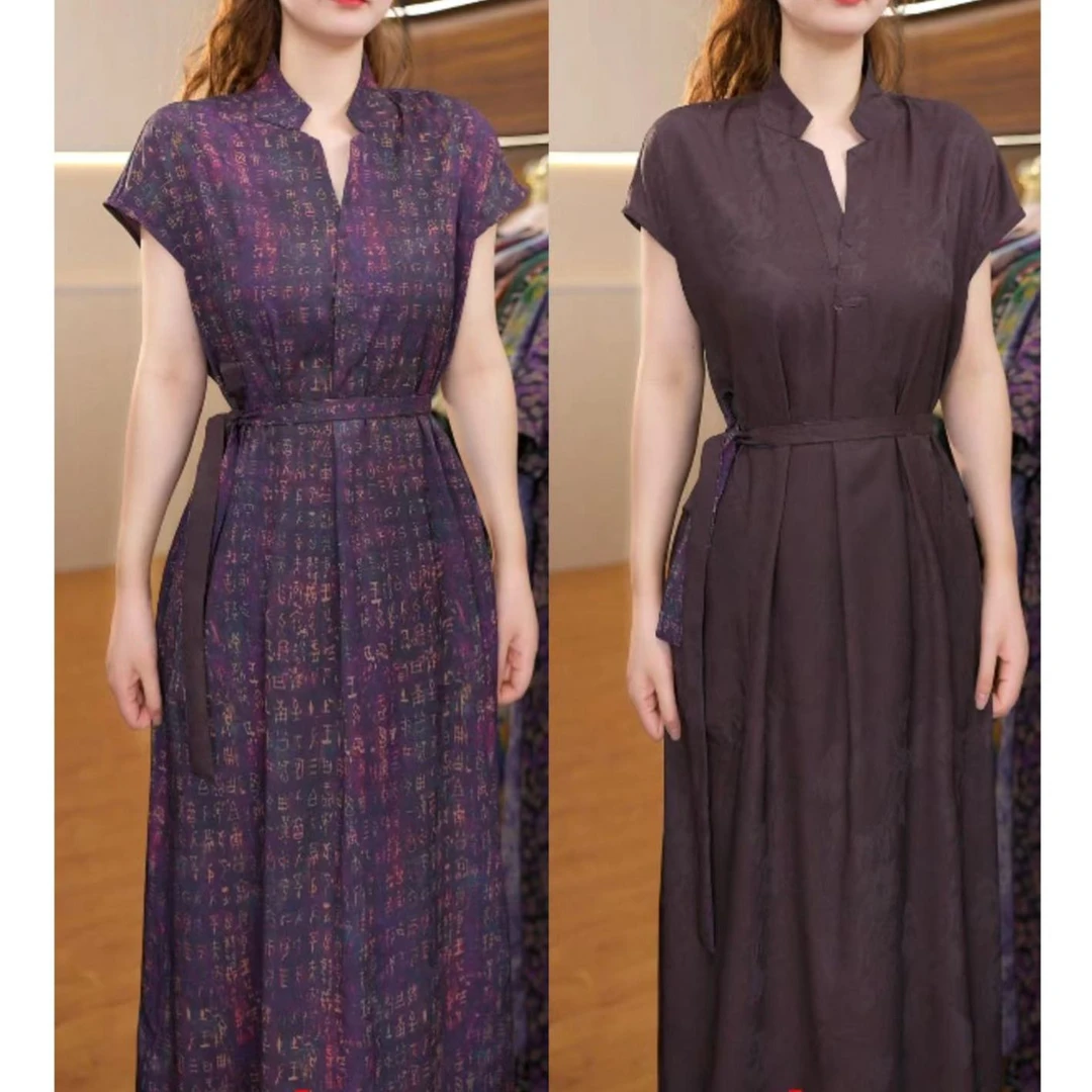 2988-29【甲骨文】双面穿舒适时尚穿连衣裙