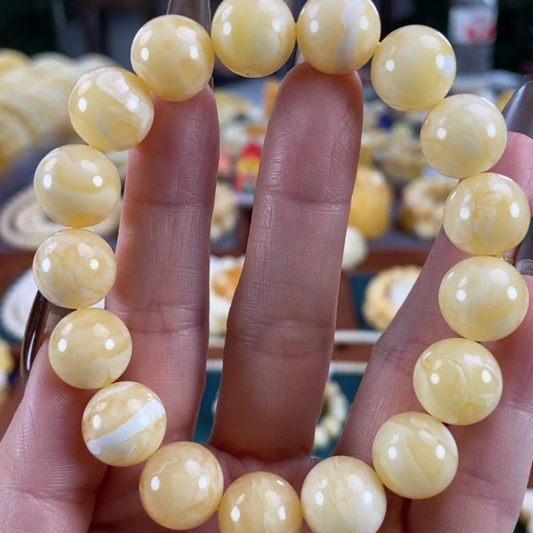 琥珀未镶嵌珠宝奇石12圆珠19.55
