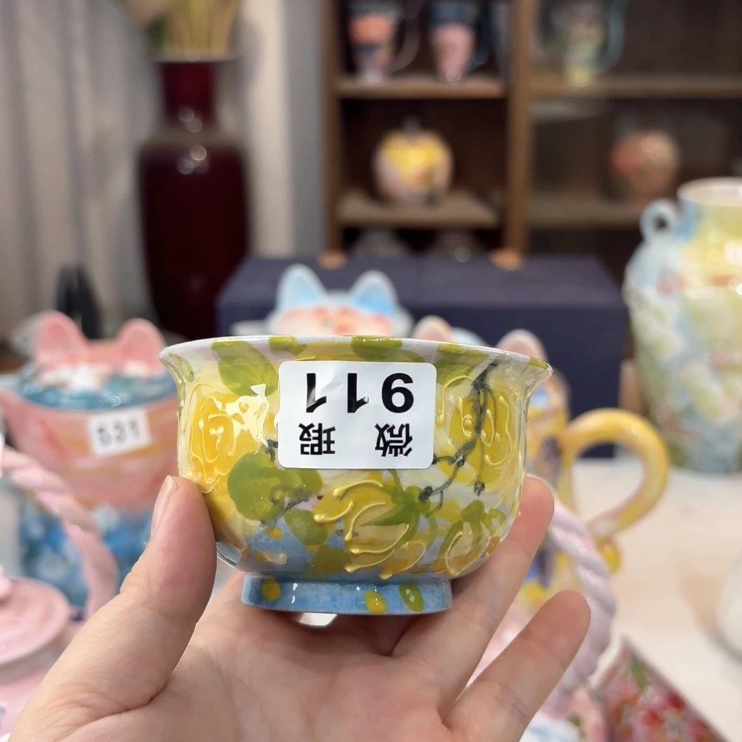 芹*菜景德镇手绘高温釉下彩陶瓷茶具