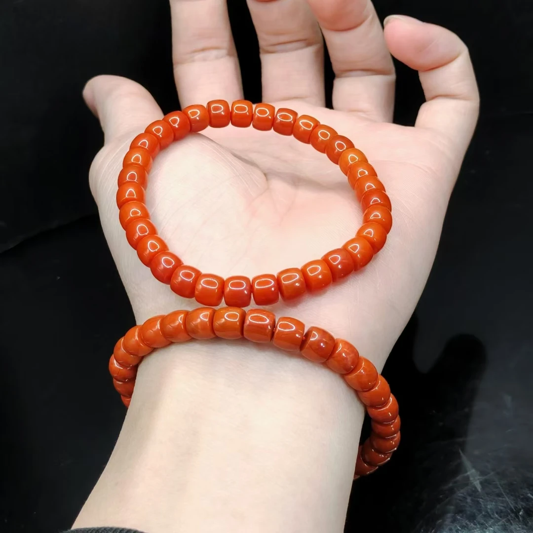 【老三珠宝】南红老型珠单圈手串X25【多样性发其一】约7mm+