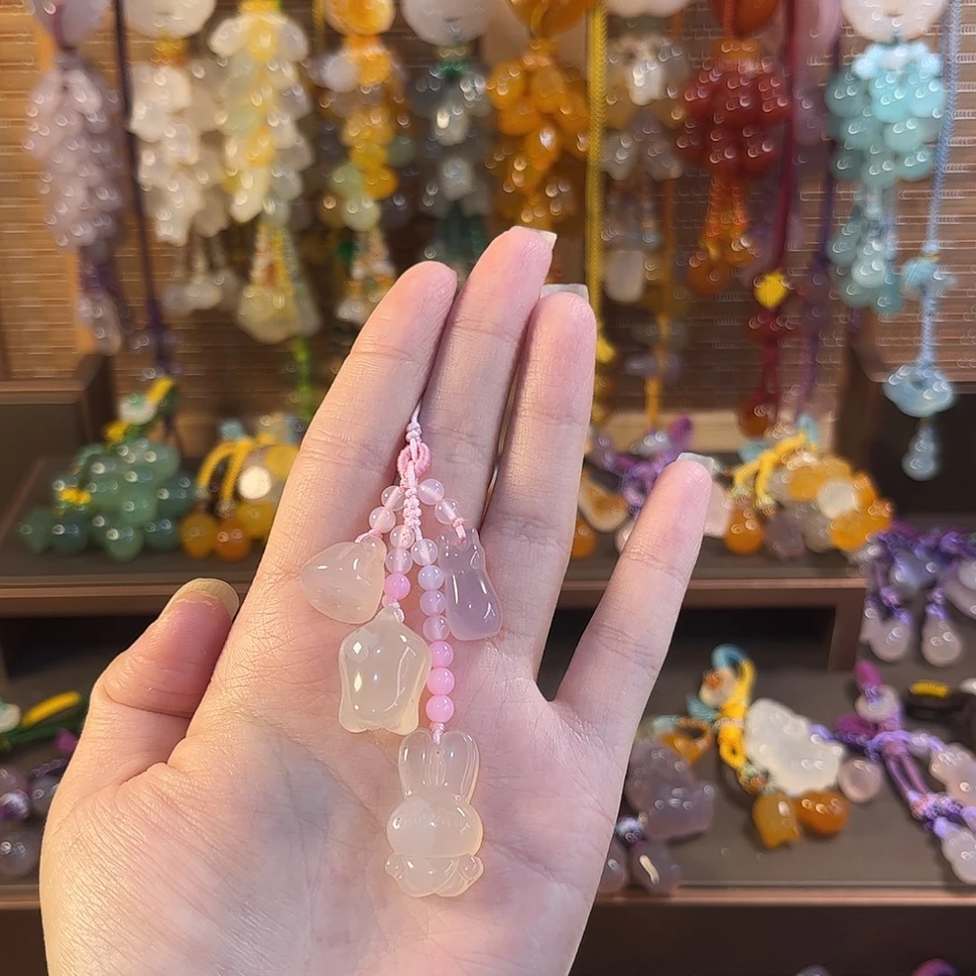 梅***子玛瑙/玉髓未镶嵌车挂福利款手机链