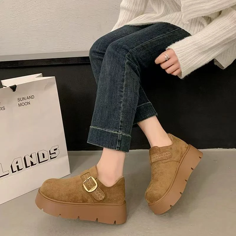 【运费险】5cm厚底增高加绒勃肯鞋女2025冬季新款勃肯鞋2362