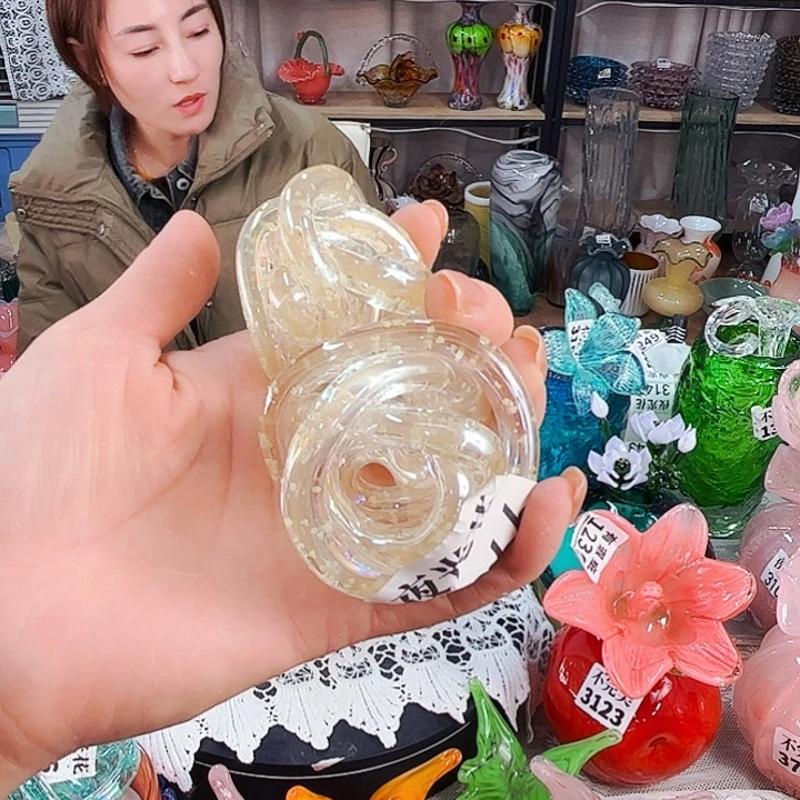 夜光小麻团2个 家悦琉璃工艺品