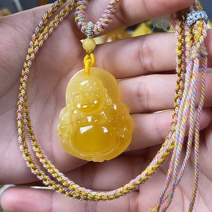 琥珀未镶嵌裸石弥勒佛