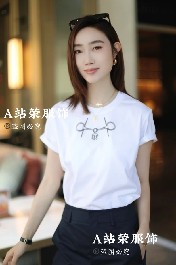【荣姐精选】马鞍扣印花短袖