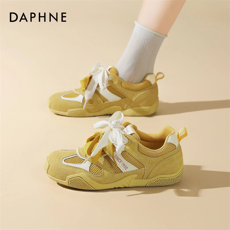 达芙妮网红爆款德训鞋女2025夏季新款网面透气阿甘鞋时尚休闲板鞋
