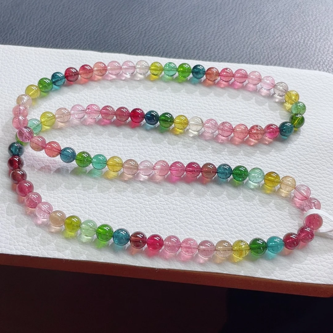 碧玺未镶嵌手链6.7mm左右