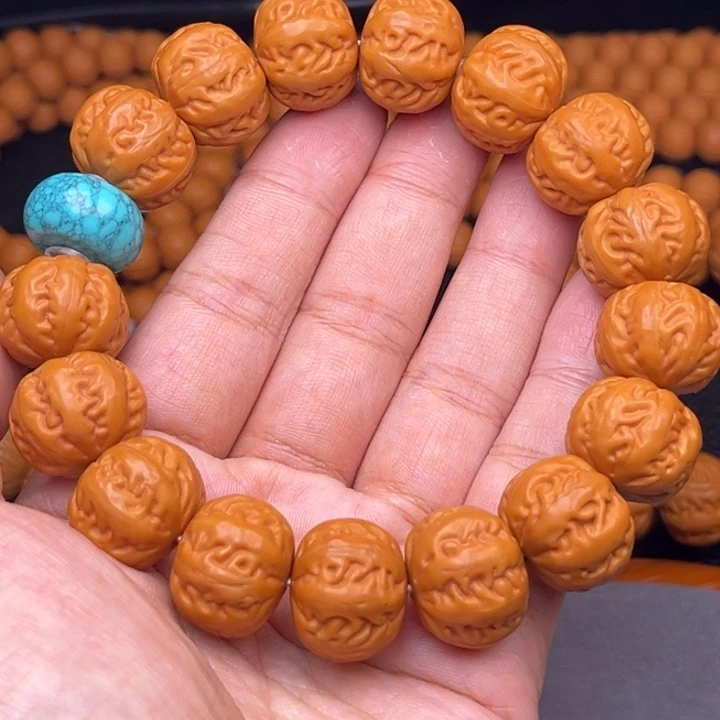 猴头核桃吊坠17麻花串绿