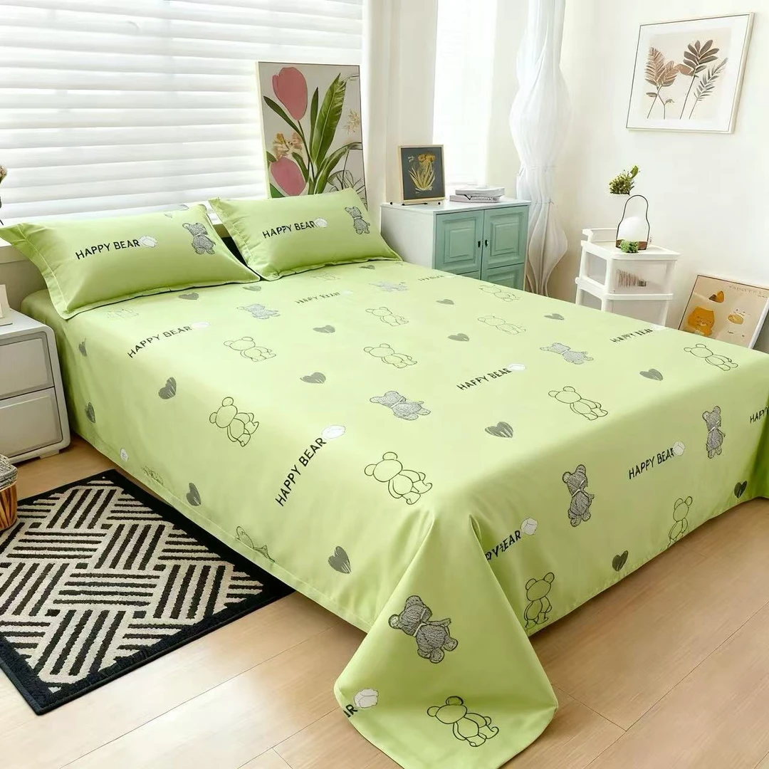 单人床单-【小熊先生】尺寸1.5*2.3米简约大气轻柔软亲肤家用床单