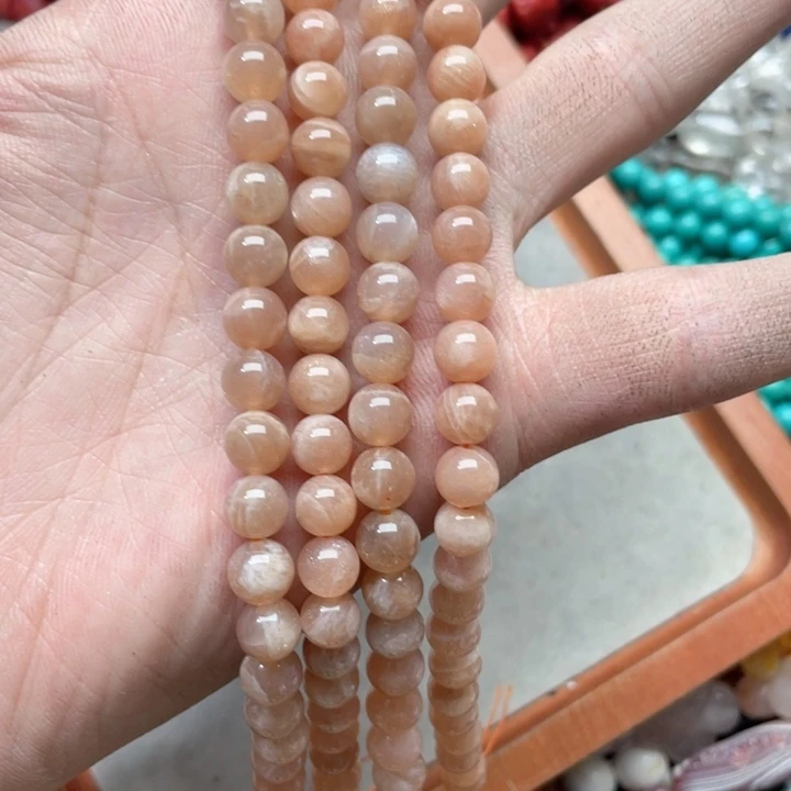 玛瑙/玉髓合金珠宝半成品一条8mm太阳石