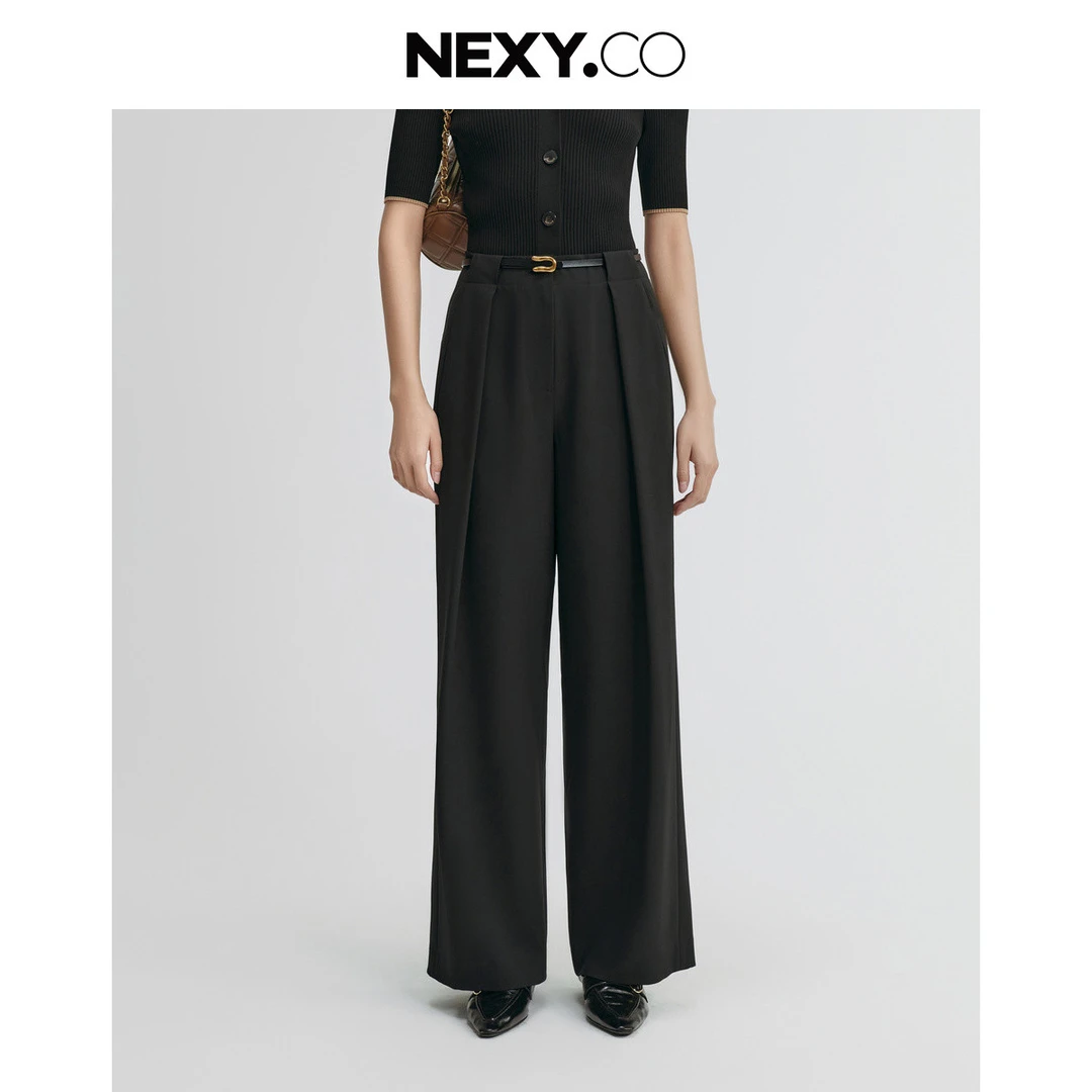 【婷婷专属】奈蔻商务通勤倒褶工艺裤子女薄款小个子XV02484W0