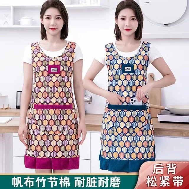 围裙女家用厨房做饭棉布围腰新款时尚上班马甲防污耐磨无袖工作服