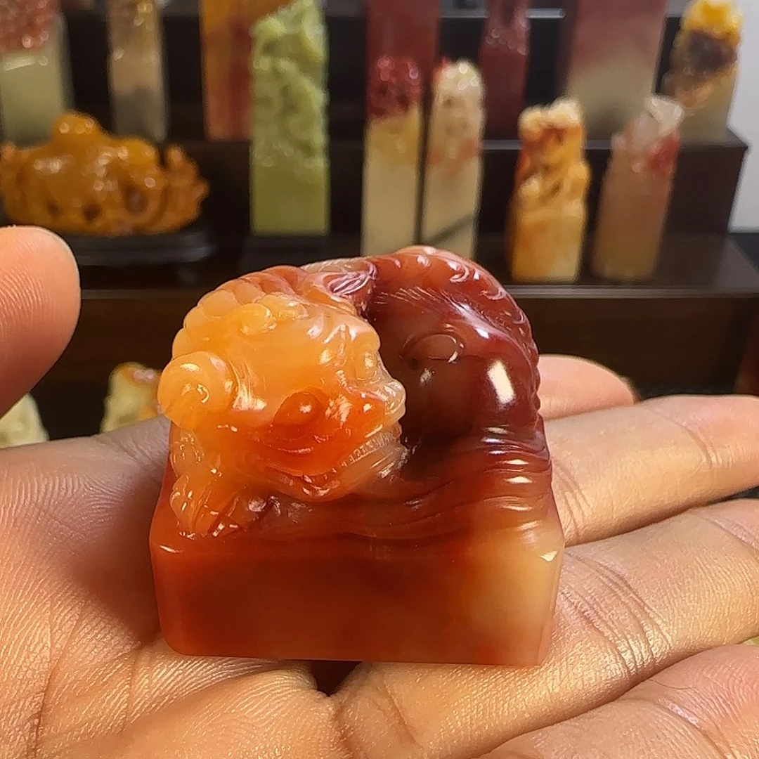 寿山石印石寿山芙蓉石古兽印章