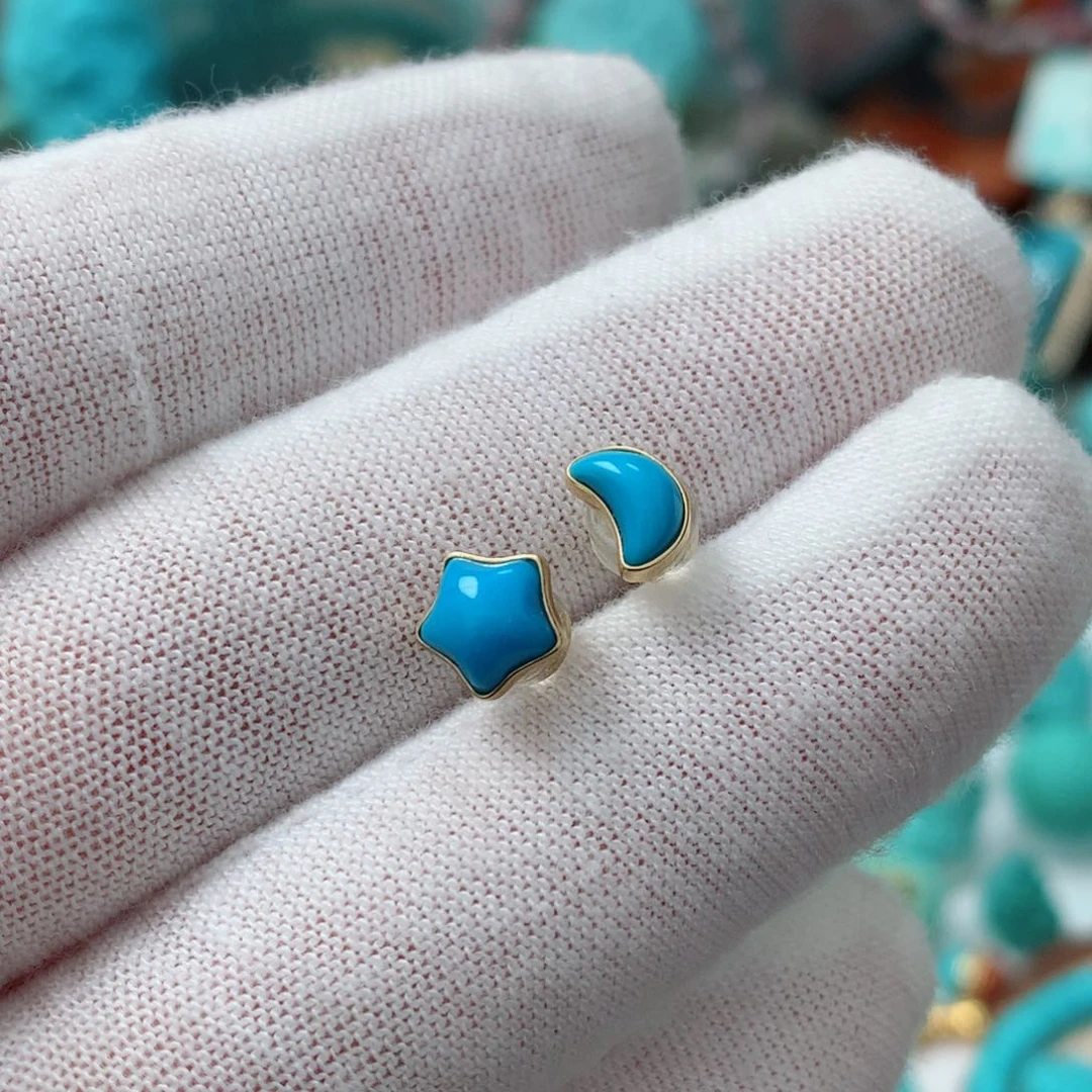 绿松石珠宝奇石18K金镶嵌