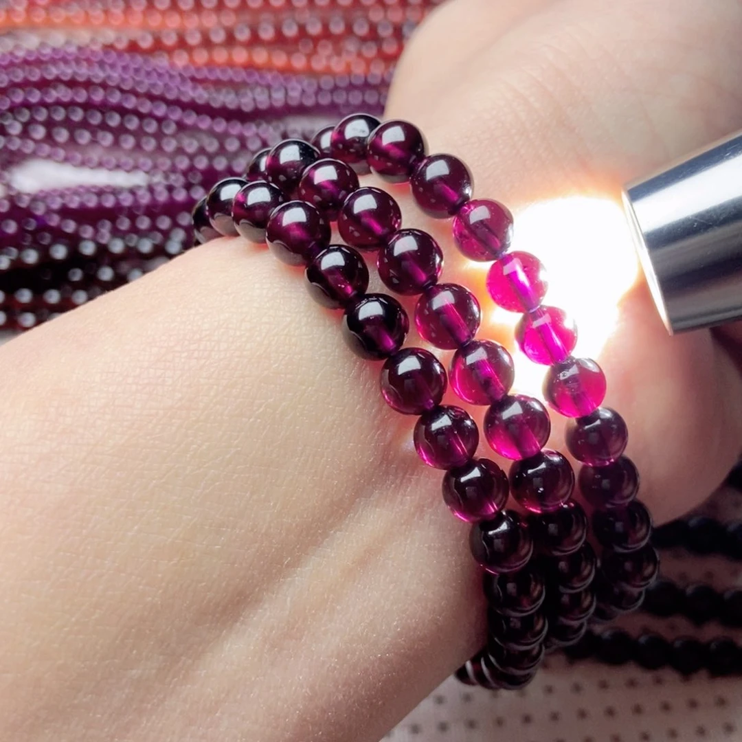 石榴石手链未镶嵌心*6紫牙乌啊毕业级10a亏米