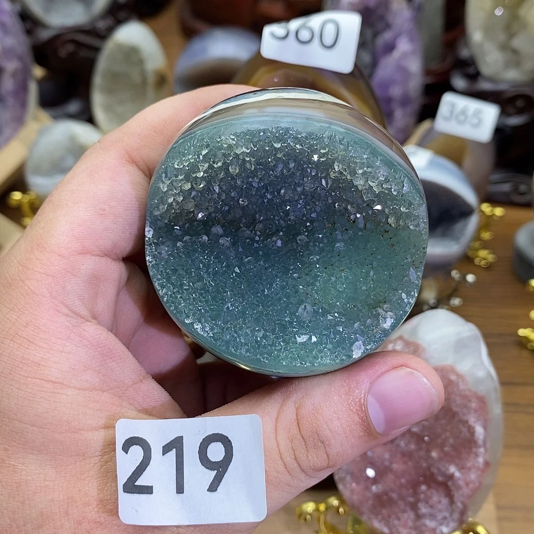 紫晶摆件未镶嵌全抛开口笑