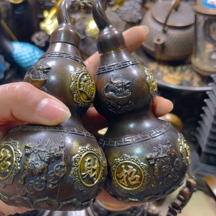 友**月铜器摆件收收藏藏