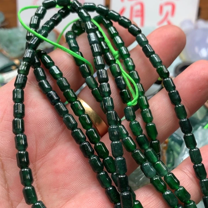 翡翠颈饰未镶嵌保真天然a货翡翠