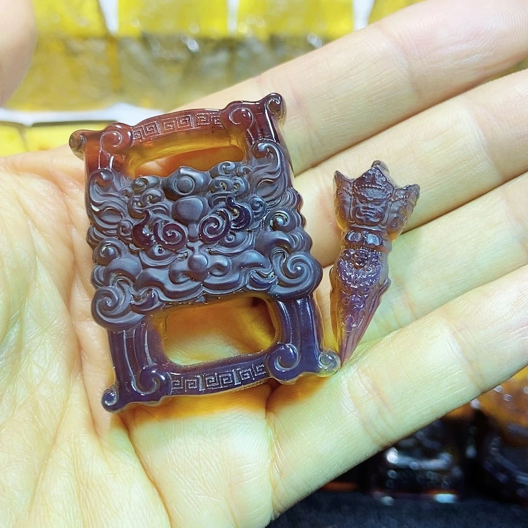 琥珀颈饰未镶嵌经书扣15