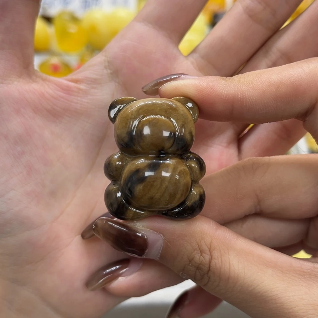 琥珀未镶嵌裸石天然琥珀根珀抱抱熊可手串吊坠