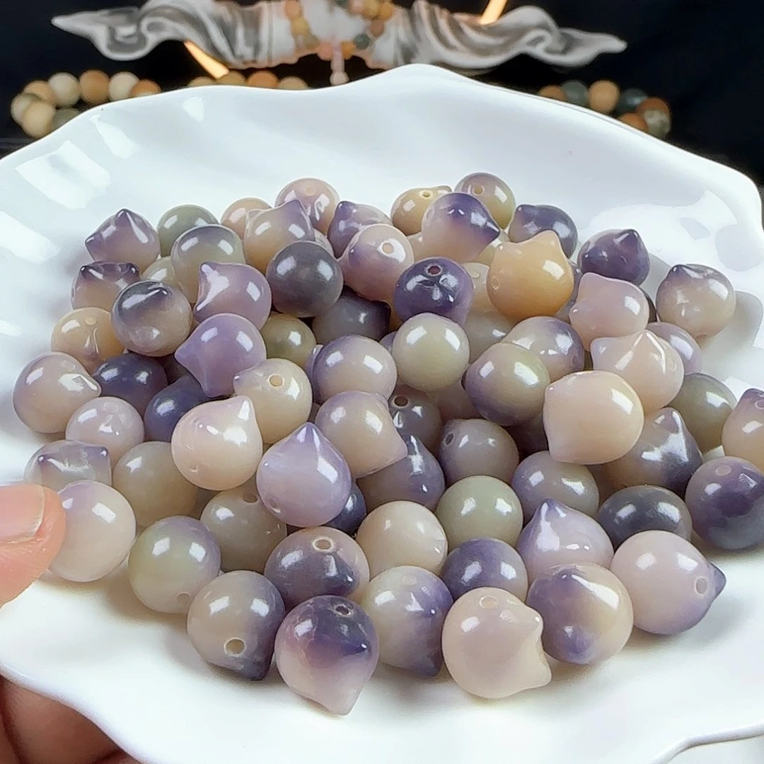 菩提根/象牙果吊坠卡12紫色猫头22颗（2单多宠6颗）